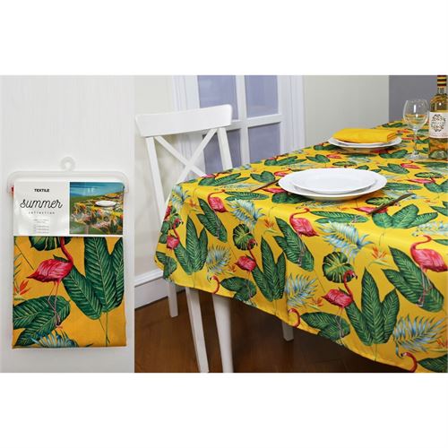 TOALHA MESA FLAMINGO-AMARELO 140x250cm