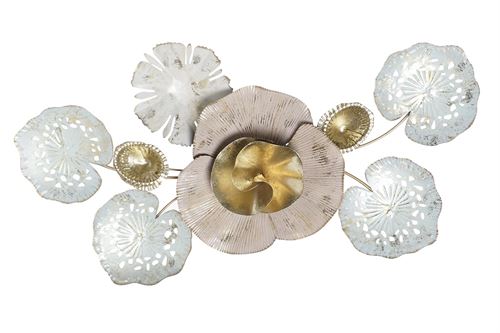 DP-193461 DECORACAO PARED METAL 65X6,4X35 FLORES