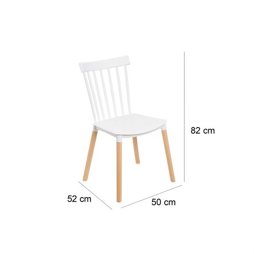 804078 CADEIRA PP-MADEIRA BRANCO 50 X 52 X 82 CM
