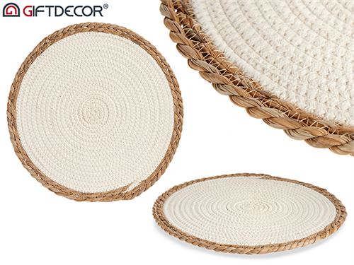 89721 INDIVIDUAL BRANCO BORDA NATURAL 35CM