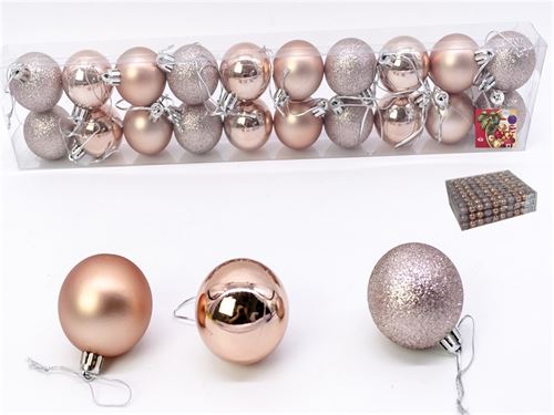 650786 BOLA NATAL X20 ROSE GOLD 4CM