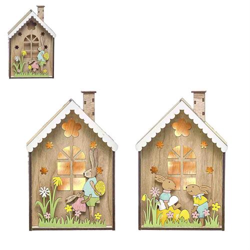 47054-CASA MADEIRA C/LEDS 15X4.5CM