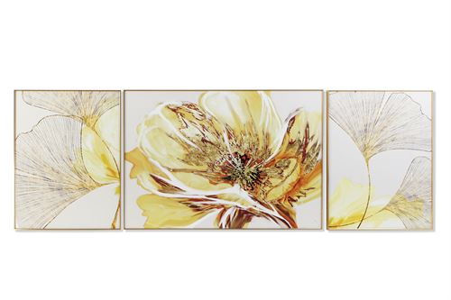 CU-187220 QUADRO SET 3 ALUM NIO MDF 120X3X80 FLORES