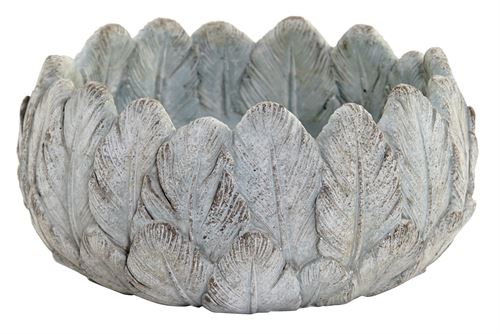 MC-189279 FLOREIRO CIMENTO 20X20X10 PLUMAS ENVELHECIDO