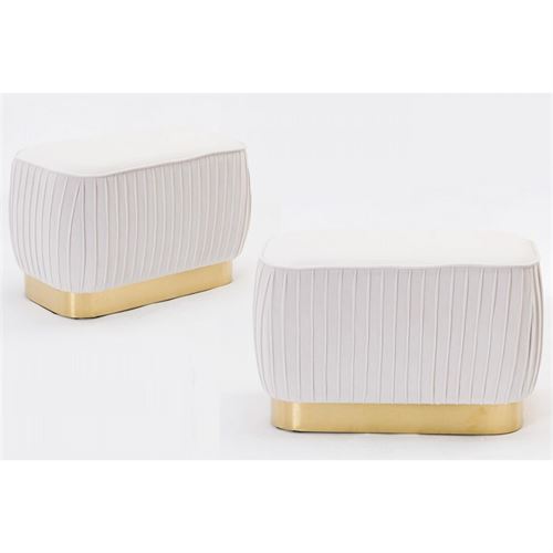 P070289709 PUFF VELUDO BRANCO 62X35X40CM