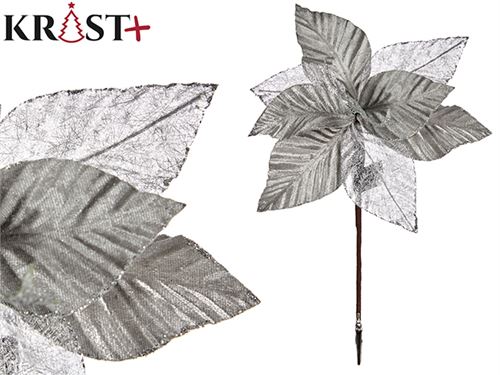 98315 FLOR NATAL PRATA COM MOLA 28CM