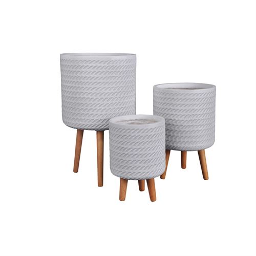 VASOS BRANCO SET3 36,5X36,5X62CM