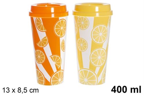 COPO PLASTICO COM TAMPA 400ML