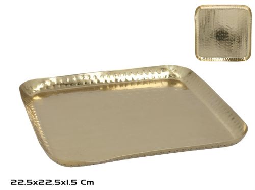 603810 BANDEJA QUADRADA MULTIUSO OURO 22,5CM