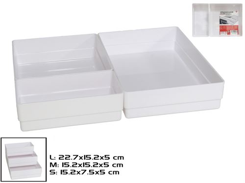 25780 ORGANIZADOR DE GAVETAS 3ÇS 22X15X7,5CM