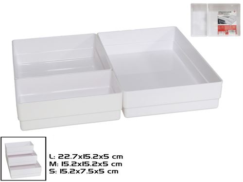 ORGANIZADOR DE GAVETAS 3ÇS 22X15X7,5CM