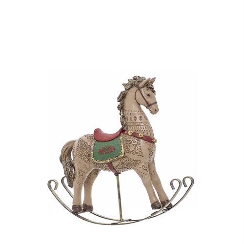 CAVALO BALOIÇO POLIRESINA NATAL 25CM