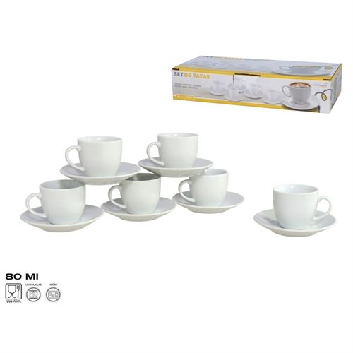 979030 SET 6 CHAVENA CAFE/PRATO 80CC
