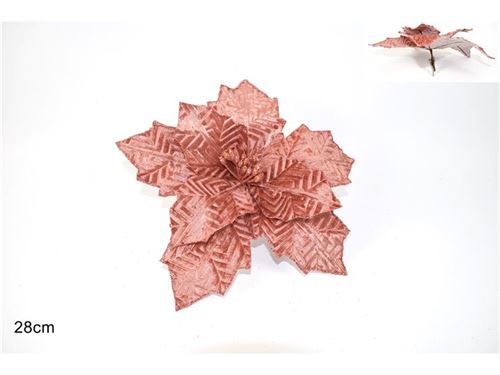 23664 FIORE VELLUTO CON CONTORNO GLITTERATROSA ANTICO MQF-4113 OLDPINK