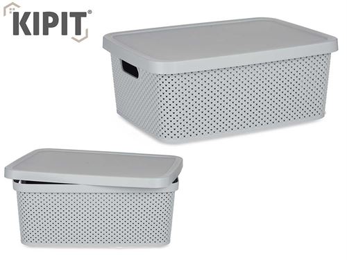 86643 CESTO ORG PL 13L C/TAMPA 39 x 28 x 15 CM
