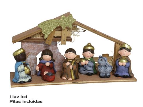 2576 PRESEPIO INFANTIL LED 7 FIG 30,5X10X16CM