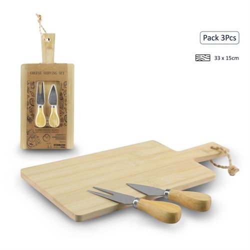 CBK935 CONJUNTO TABUA COM UTENSILIOS QUEIJO