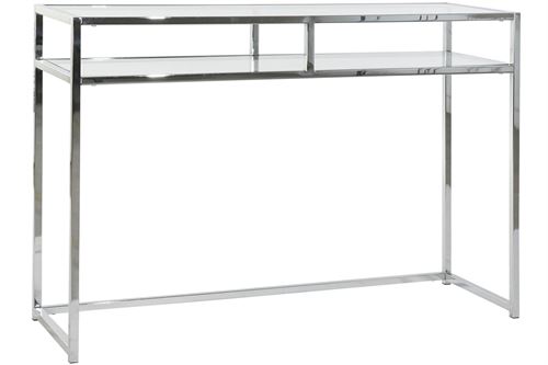 MB-183732 CONSOLA METAL CRISTAL 110X35X76 CROMADO PLATEADO