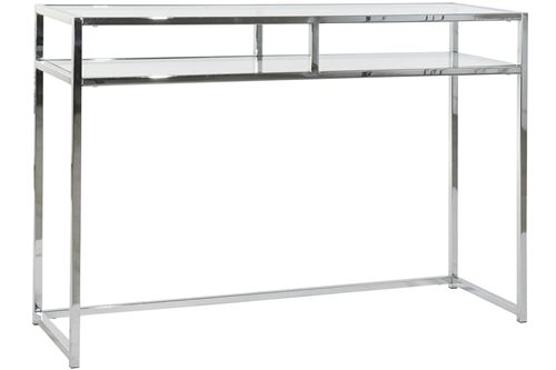 CONSOLA METAL CRISTAL 110X35X76 CROMADO PLATEADO