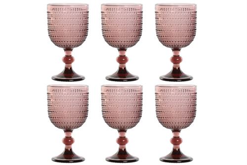 PC-209953 CONJUNTO DE COPO 6 VIDRO 8,7X8,7X17 325ML, ROSA