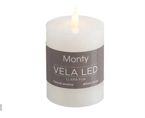 702020 VELA CERA LED BLANCO 7 X 9 CM