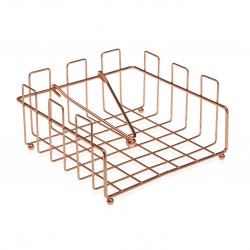 10030295 SUPORTE GUARDANAPOS METAL COR COBRE 18X18X9CM