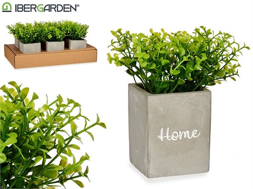 87551 PLANTA ARTIFICIAL VASO CIMENTO 13 x 13 x 20 cm.