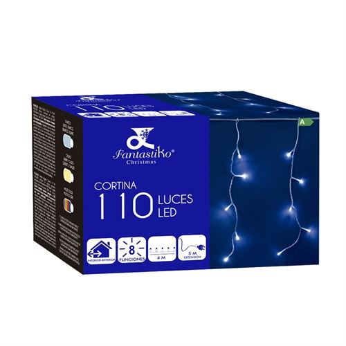 CORTINA 110 LED BRANCO QUENTE 8FUNÇOES