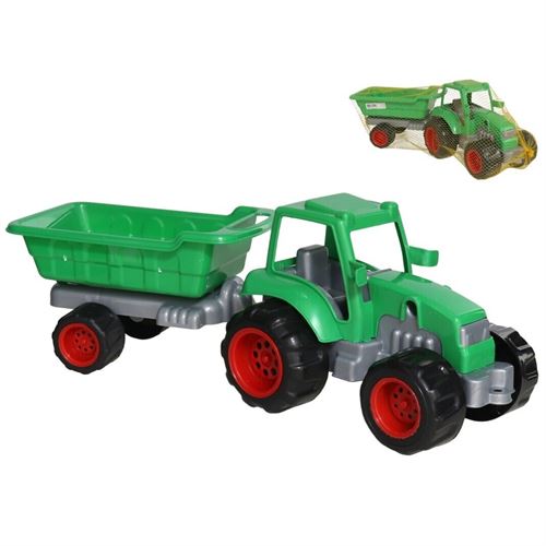 BRINQUEDO TRACTOR COM REBOQUE 45X14X20CM