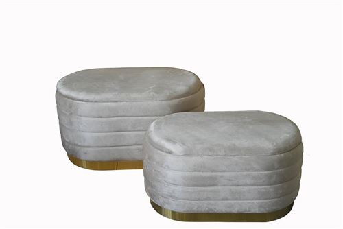 135932899 BANQUETA TAUPE OVAL ST2 83x53x44/74x44x38cm