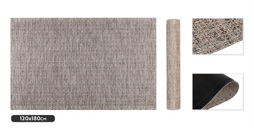 69830 CARPETE TRENZADA CASTANHA E BRANCO 120X180CM