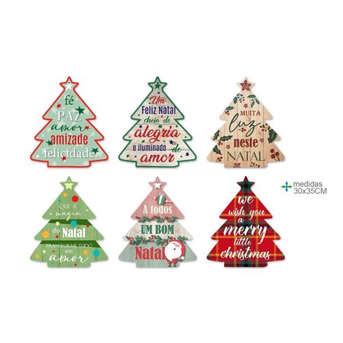 BD-75645 QUADRO MADEIRA ÁRVORE Natal 30x35cm