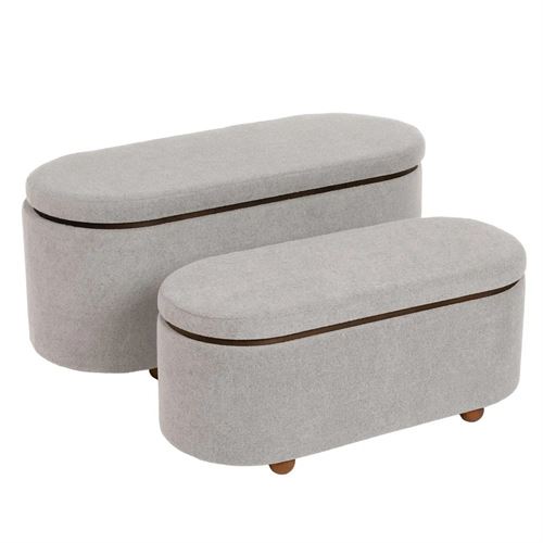 805646 PUFF SET2 MDF-TELA CINZA BRILHANTE 110 X 45 X 48 CM