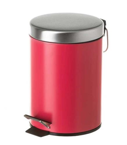 BALDE METAL VERMELHO C/PEDAL  3L 17X24,50CM 