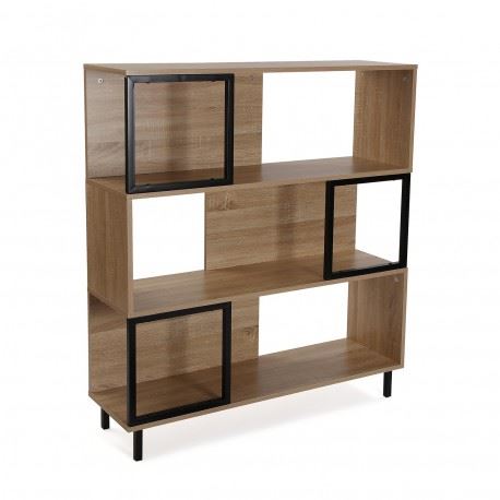 20880171 ESTANTE 3 ALTURAS MDF/METAL 100X30X114CM
