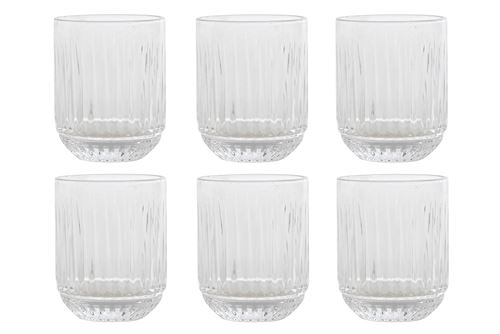 PC-214737 COPO SET 6 VIDRO 7,5X7,5X9,5 275ML RISCAS