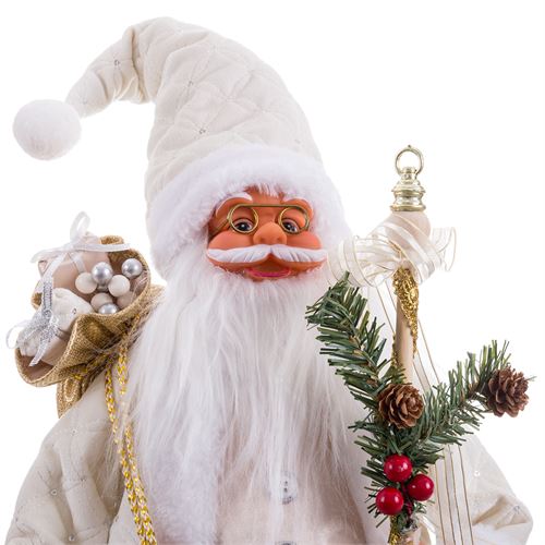 722824 PAI NATAL DE PÉ POLIESTER BRANCO 25 X 17 X 60 CM