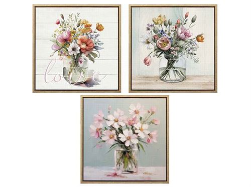 426662 QUADRO COM MOLDURA FLORES 40X40X2,5CM