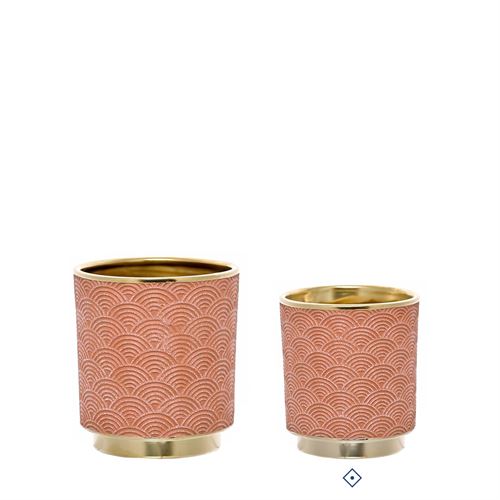 VASO CERAMICA GOLDEN BRICK 14CM