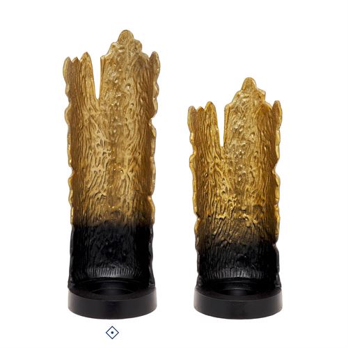 88733 ALUMÍNIO DECORATIVO - CASTIÇAL 2 TONS C 35,50 L 14,00