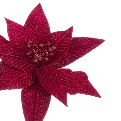 742255  POINSETTIA POLIESTER BORGONHA 24 X 24 X 35CM