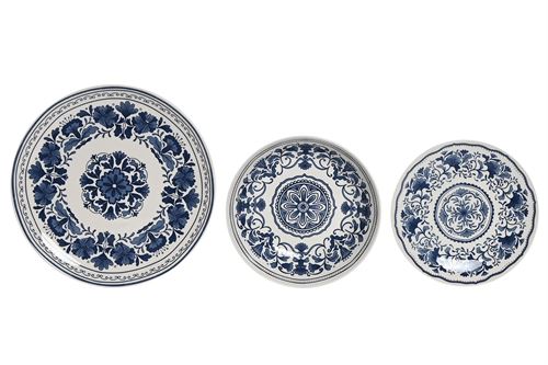 PC-215206 SERVIÇO LOIÇA SET 18 PORCELANA 27X27X2 ÅTNICA AZUL