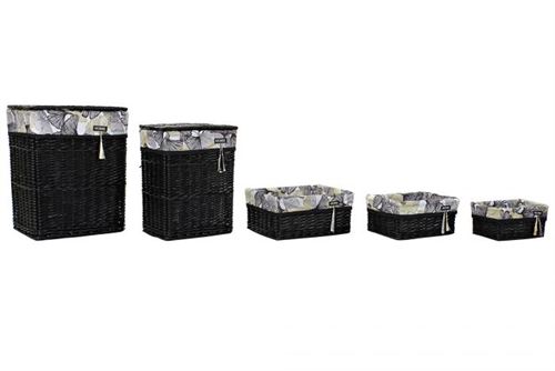 DC-192350 CESTO DE ROUPA SET 5 VIME ALGOD O 44X34X56 PRETO