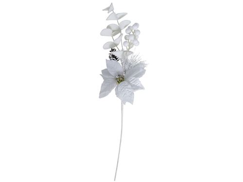 HASTE FLOR BRANCA C/PINHAS 57CM