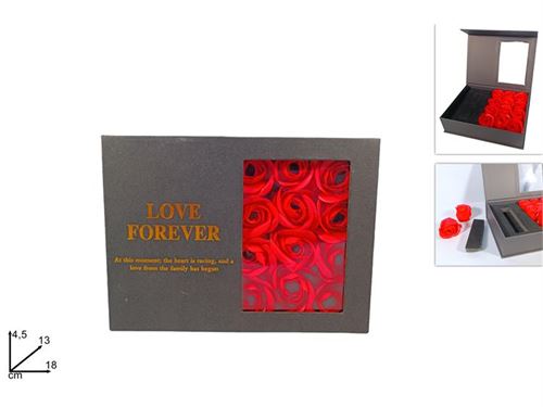 161464 CX CARTAO COM ROSAS 18CM