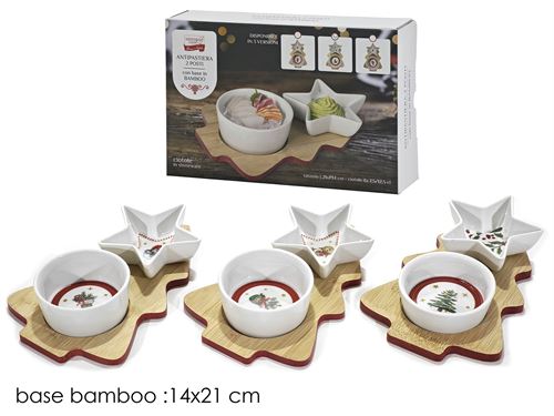 636005 BASE MADEIRA COM TAÇA APERITIVOS NATAL