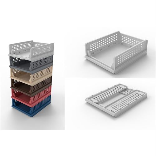 P231987963 CESTO FOLDABLE SHELF-BRANCO DESDOBRA./EMPILHA. 43x33.5X14.5