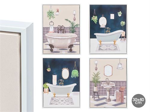 13590 QUADRO MOLDURA BRANCA WC 30X40CM 4 SORT