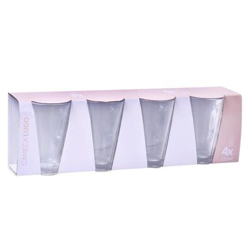 424473 CANECA VIDRO LUGO 232ML 4UN SK 424-47