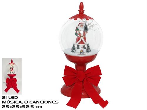692470 LUMINARIA COM LUZ E NEVE25X25X52,5CM